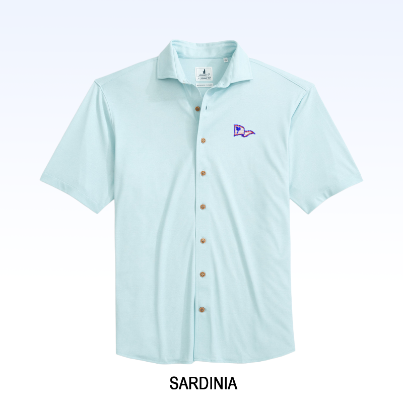 JOHNNIE-O BRECK SOLID KNIT SHORT SLEEVE BUTTON DOWN